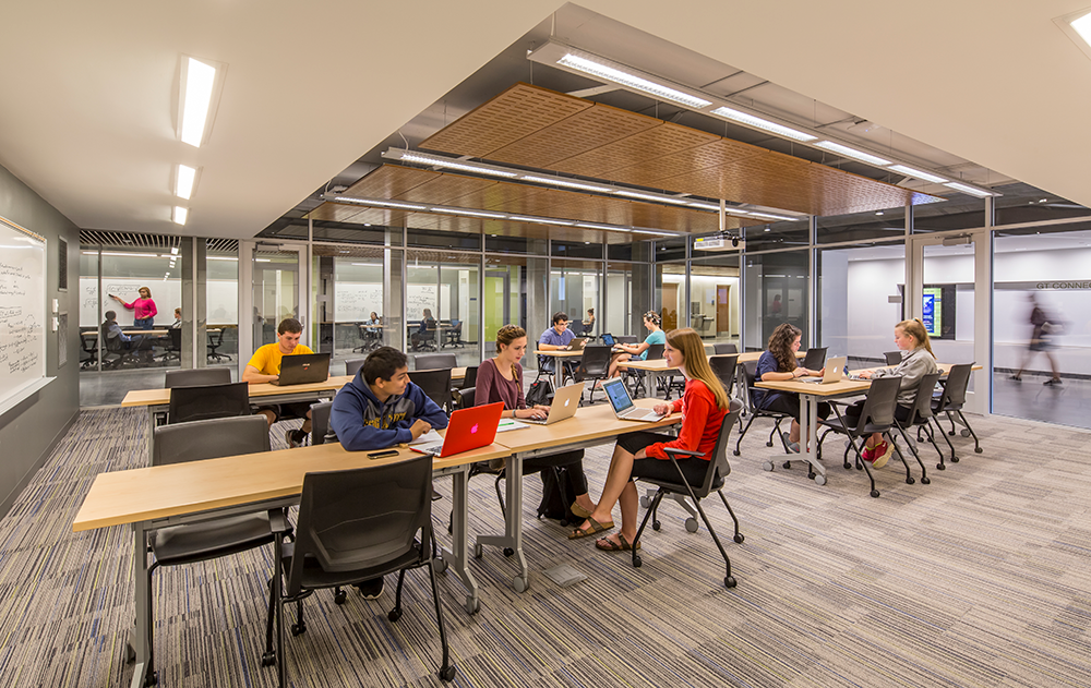 Students and instructors at a Georgia Tech Housing learning center.